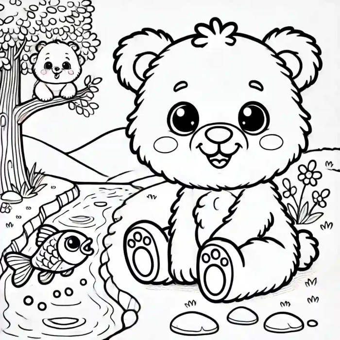 Easy coloring pages of cute animals