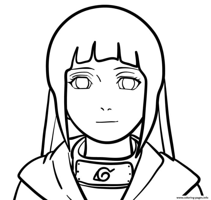 Hinata anime coloring pages