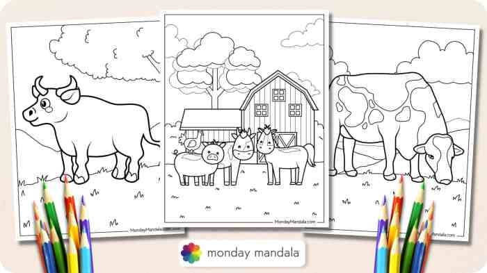 Farm animal coloring pages to print