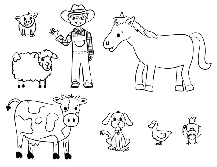 Farm animals coloring pages to print