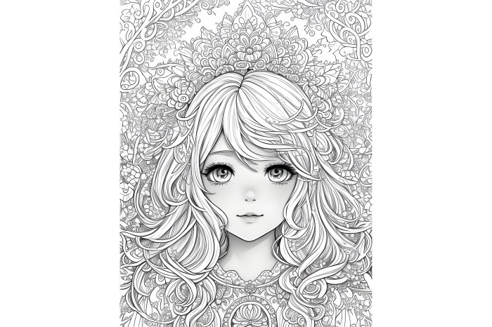 Cool anime face coloring pages