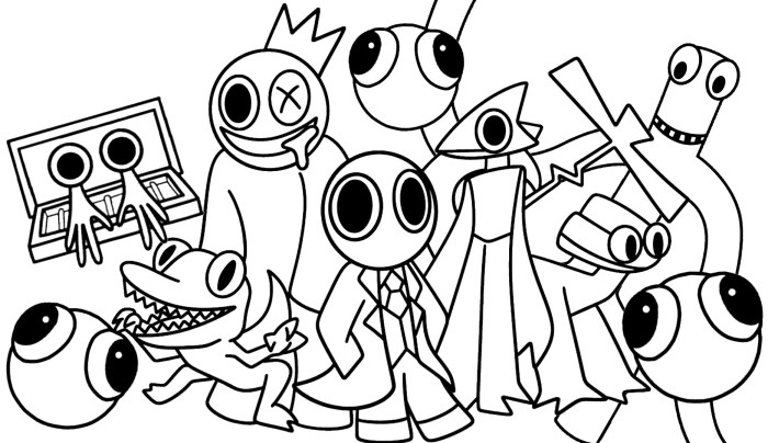 Coloring book rainbow friends