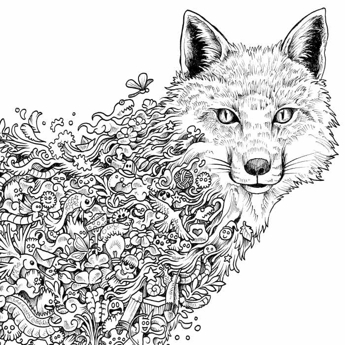 Detailed animal coloring sheets