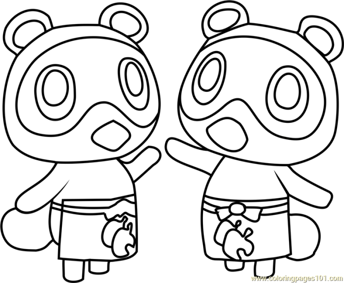 Free printable animal crossing coloring pages