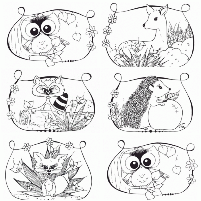 Forest animal woodland animals coloring pages