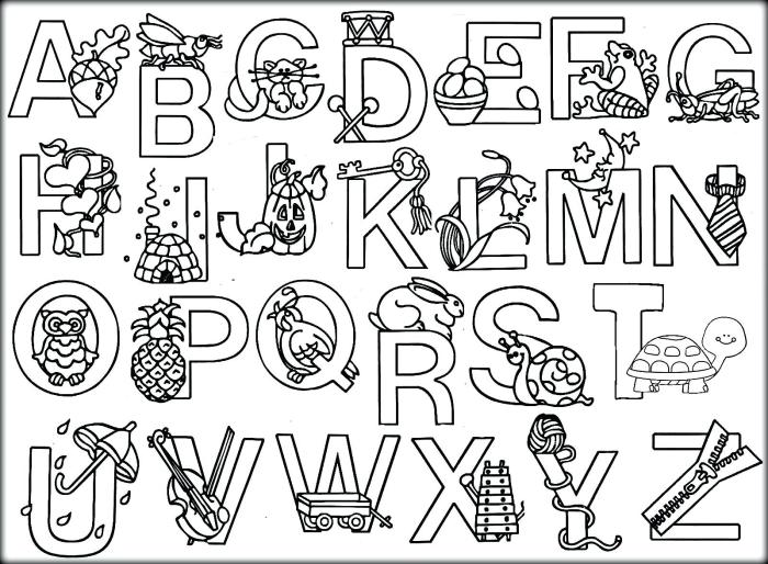 Alphabet animal coloring sheets