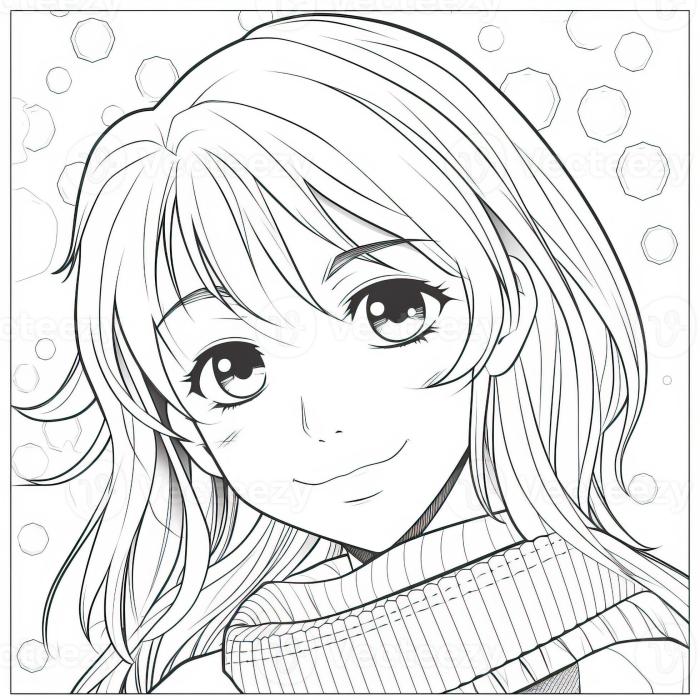 Cool anime face coloring pages