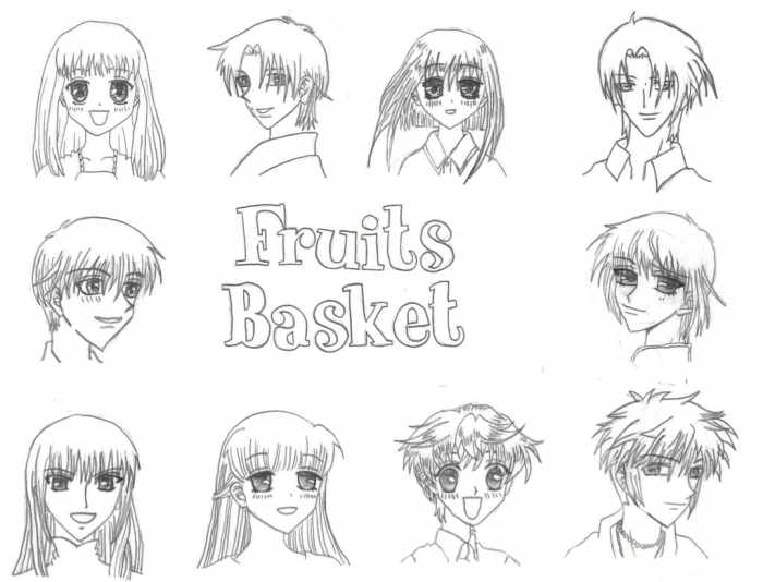 Fruit basket anime coloring page