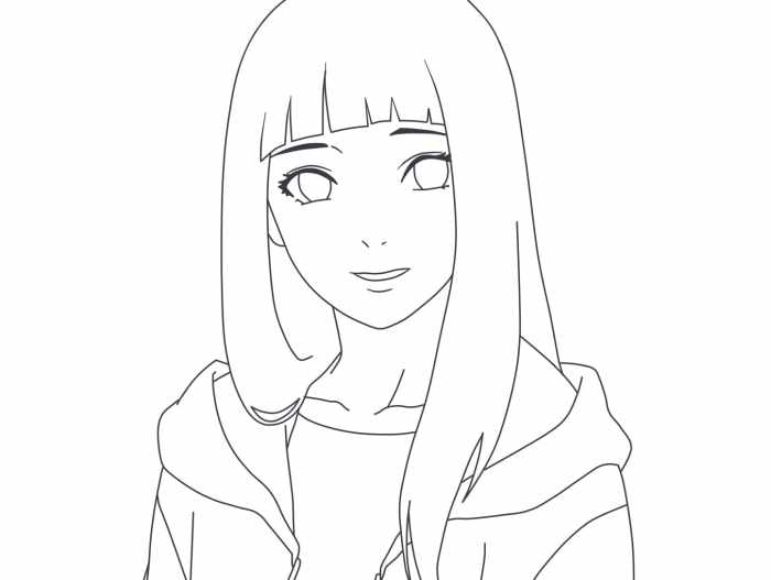 Hinata anime coloring pages