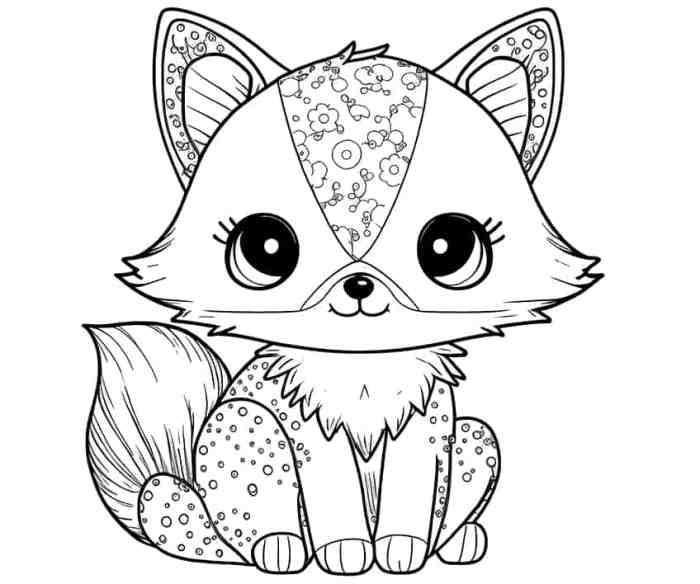 Aesthetically animal coloring page