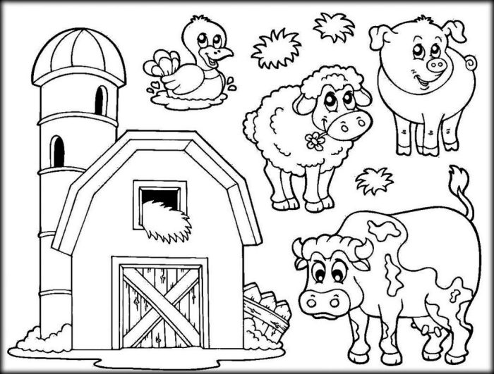 Farm animal coloring pages for toddlers