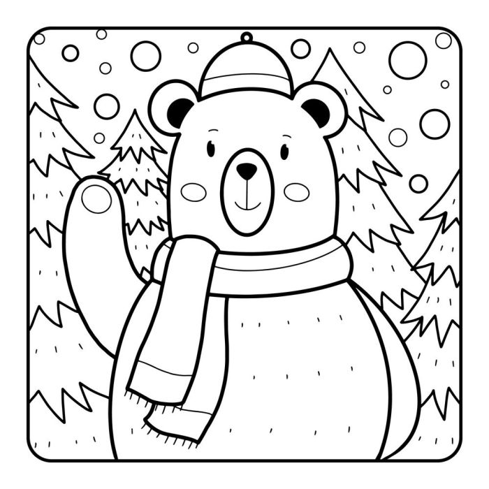 Easy fun animal christmas coloring pages