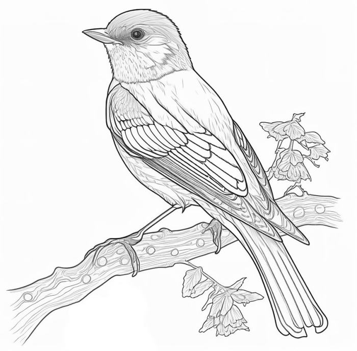 Birds at home coloring book