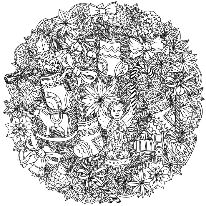 Christmas mandala coloring book