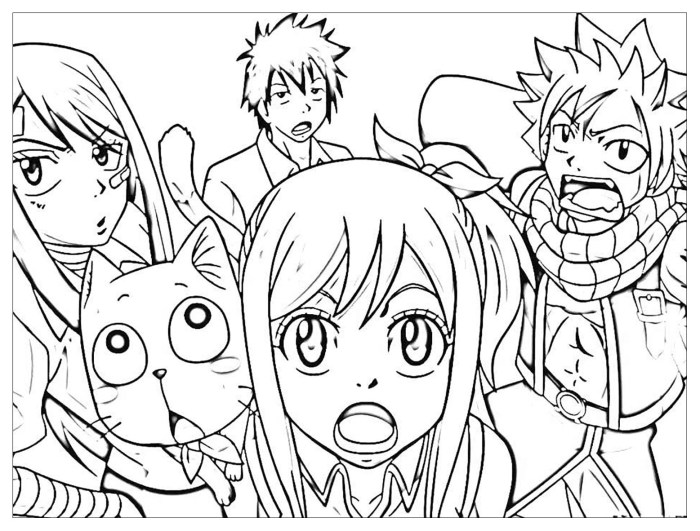 Fairy tail anime coloring page