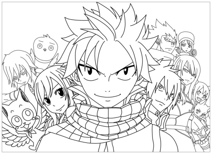 Fairy tail anime coloring page