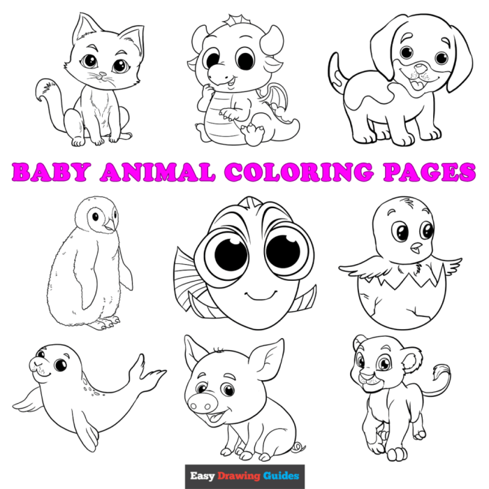 Black and white animal coloring pages