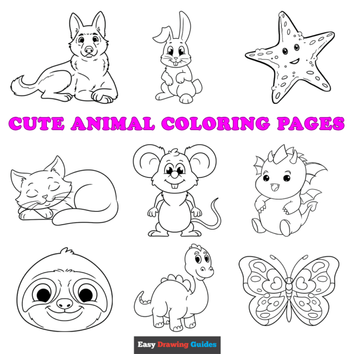 Cute animals coloring sketch