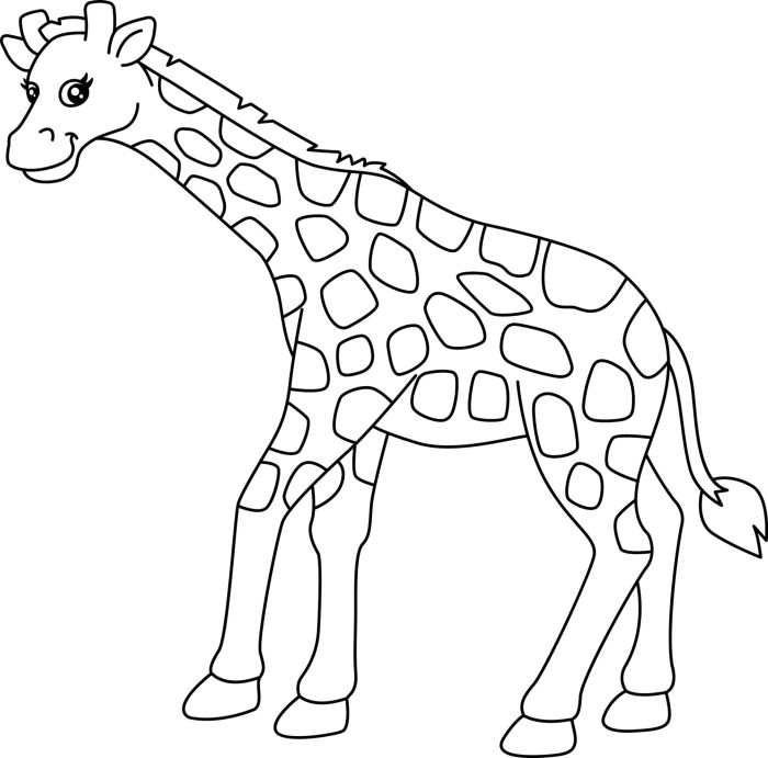 Giraffe balloon animal desing coloring page