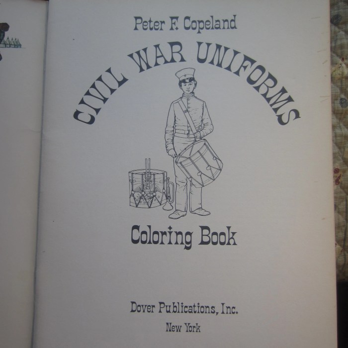 Civil war uniforms coloring book