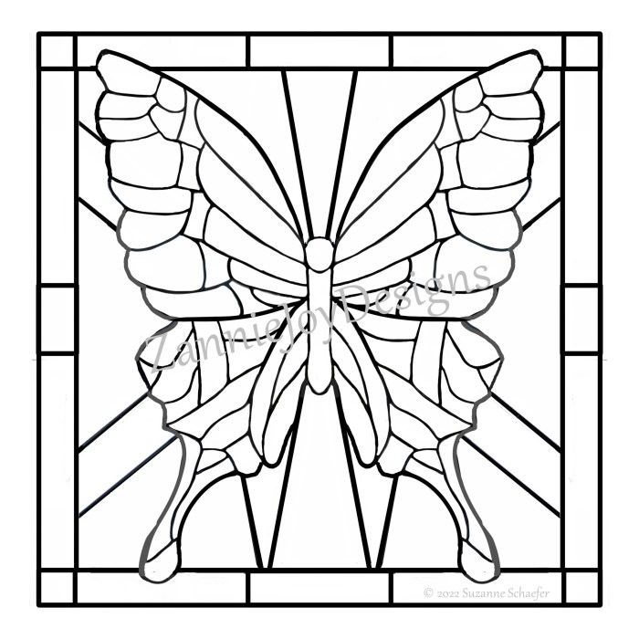 Butterfly stained glass coloring book