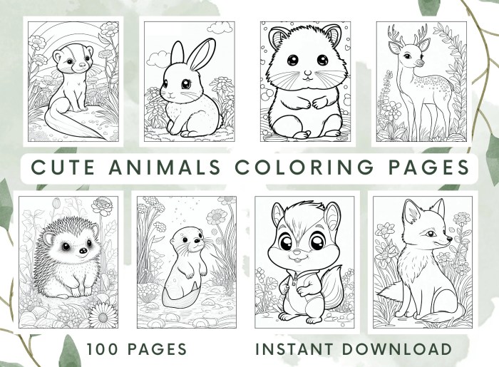 Animal coloring pictures cute