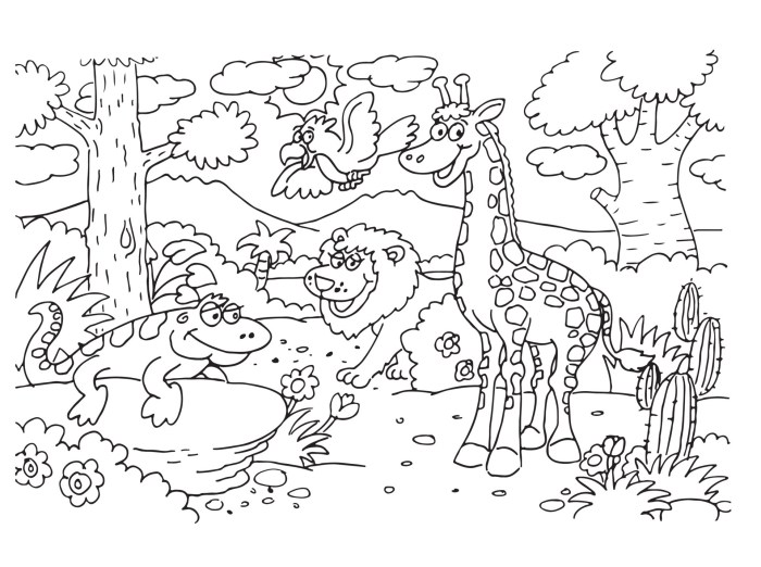 Forest animal woodland animals coloring pages