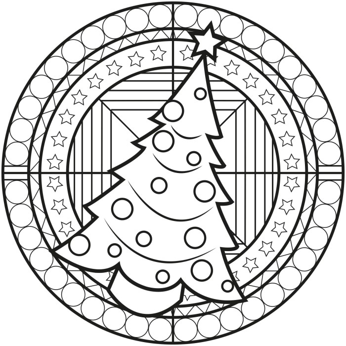 Christmas mandala coloring book