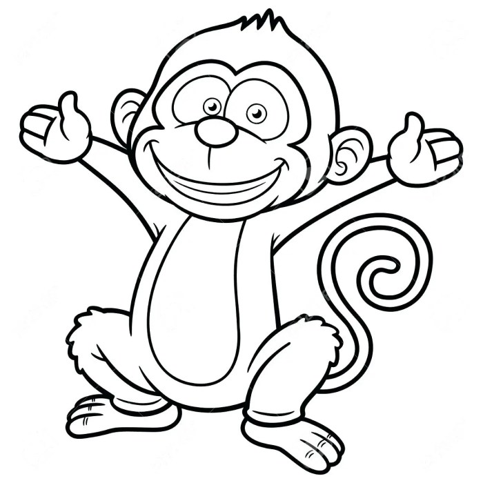 Coloring pages of animated monkeys