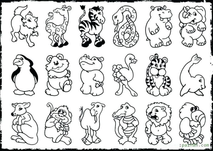 Coloring sheets for kids animals