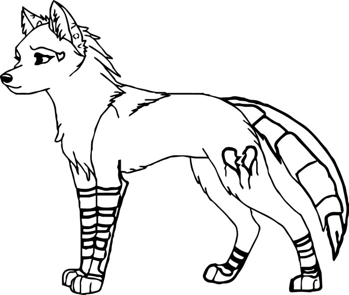 Easy anime wolf coloring pages