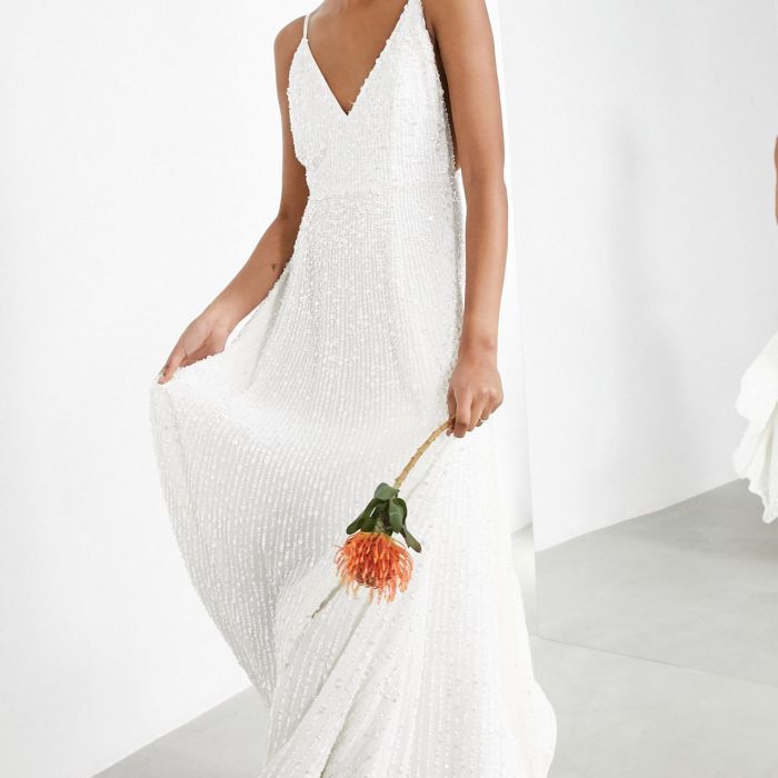 Wedding dress with slip