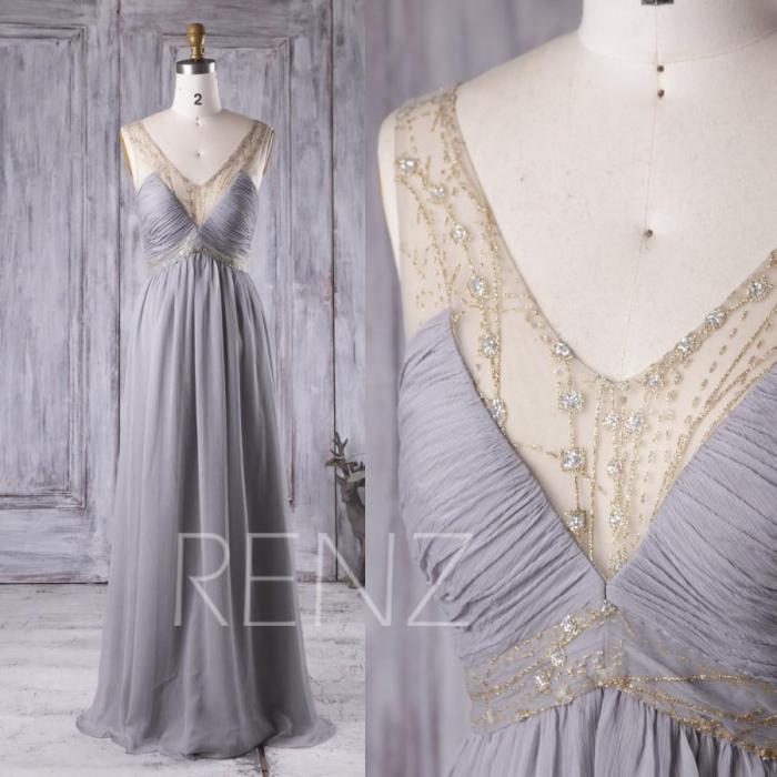 Light gray wedding dress