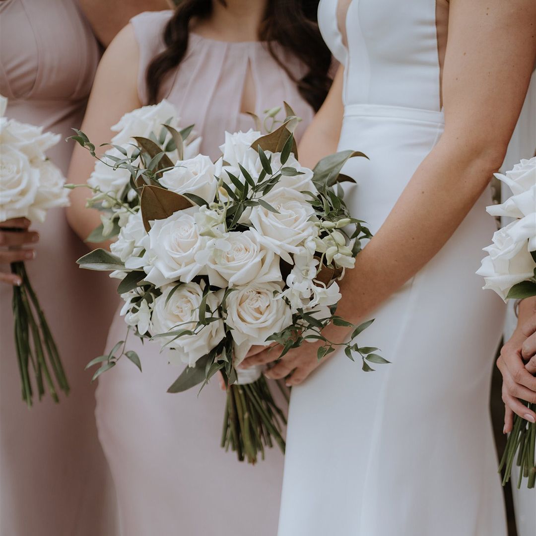 Wedding dress with buttons on back