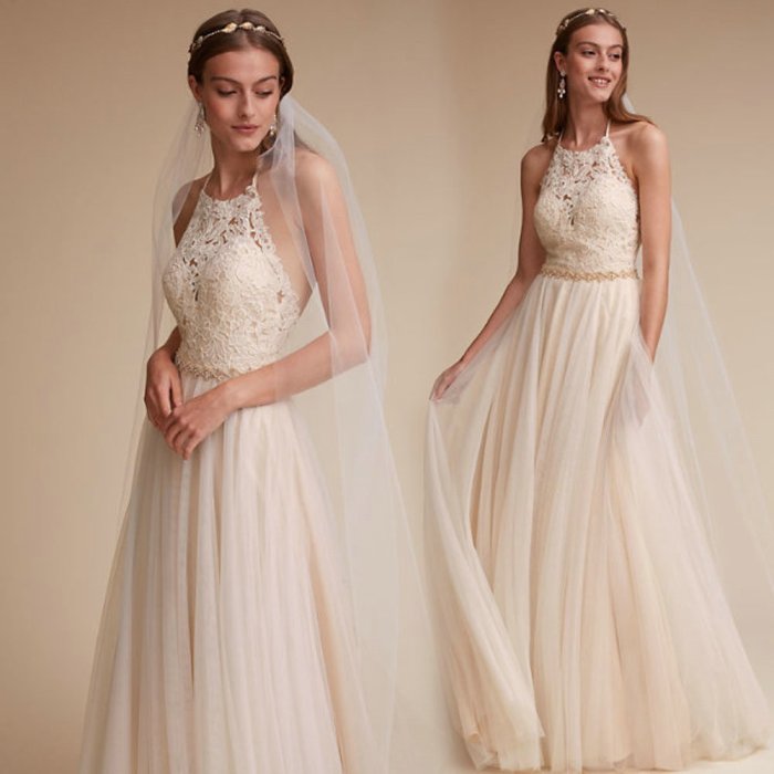 Halter beach wedding dress