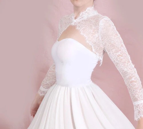 Lace bolero jacket for wedding dress