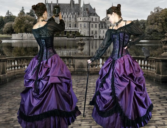 Gothic wedding dresses purple