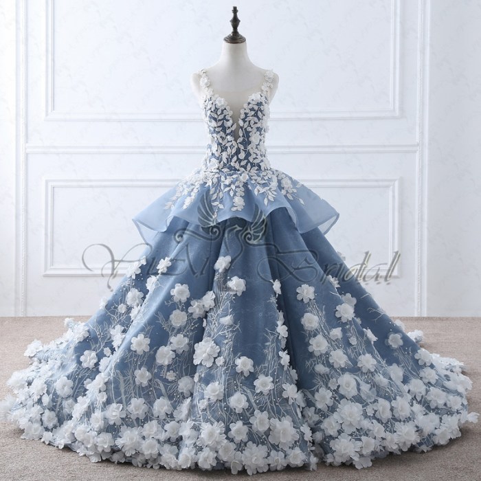 Royal blue wedding dress for bride