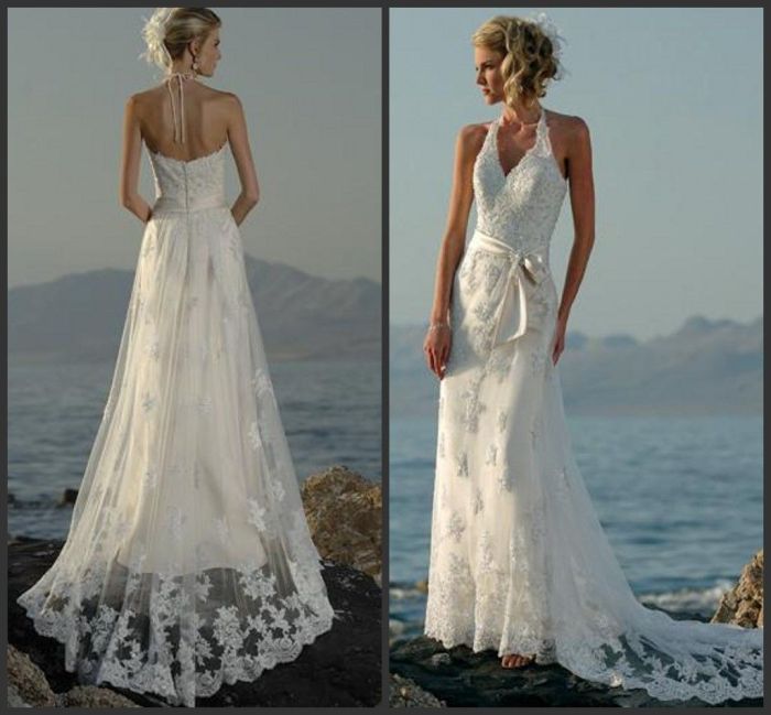 Halter beach wedding dresses