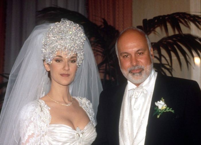 Celine dion wedding dress train